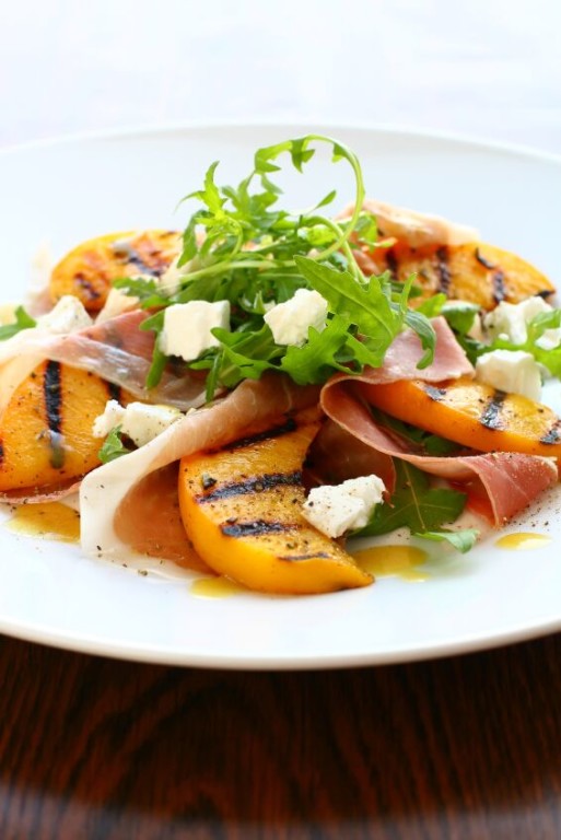 Peach-Pancetta-Arugula-Salad