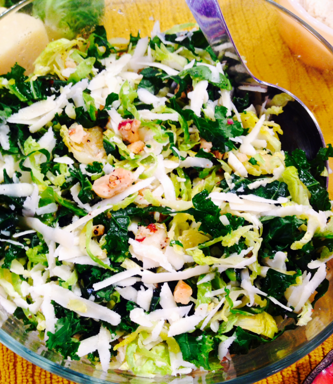 Shaved Brussels Sprouts and Kale Salad